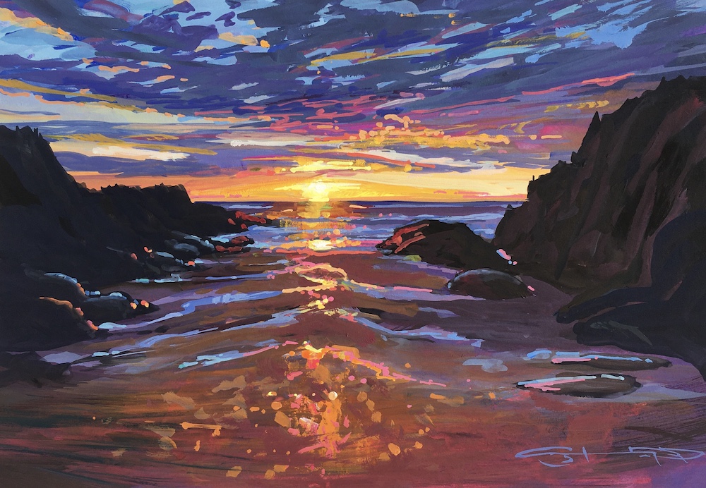 summer sunset painting