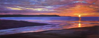 colourful painting of a Woolacombe sunset