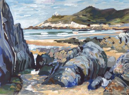 Rockpools and Barricane beach painting