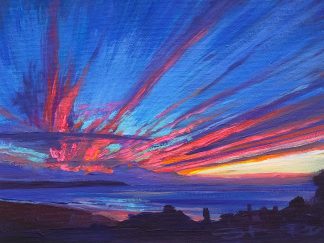 Sunset painting Woolacombe beach