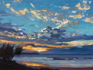 Winter Woolacombe sunset painting