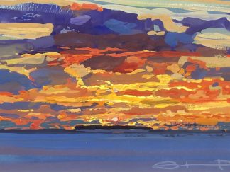 Lundy sunset painting