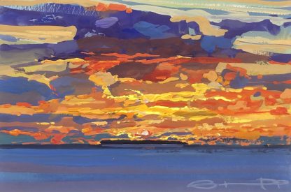 Lundy sunset painting