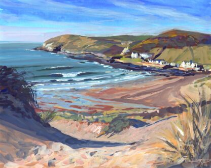 Painting of a sunny day in Croyde Bay